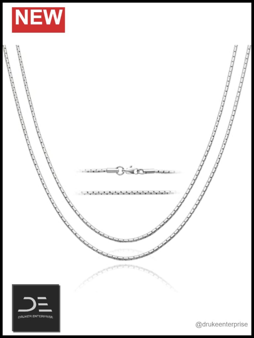 2.2mm Pure Titanium Snake Chain Necklace Unisex Skin Friendly 21.65" Gift